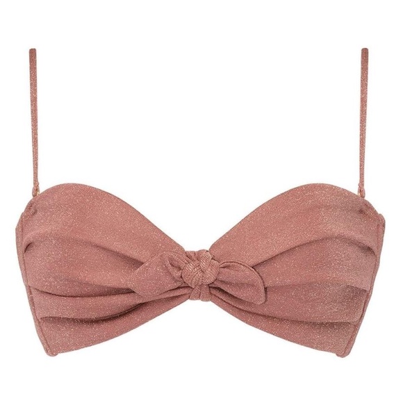 Mauve Sparkle Cabana Strapless Bikini Top & Bottoms - Picture 1 of 9